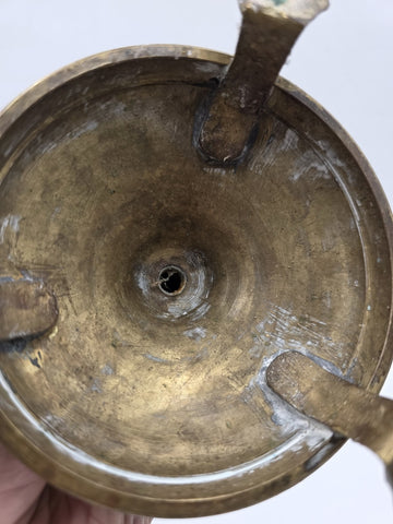 Pair Of Exquisite 19th C Gothic Revival Brass Candelabra W Three Candle Sockets