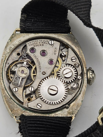 Rare Antique C 1915 E. Blancpain Swiss Manual 15j Watch. Engraved Case.  Working