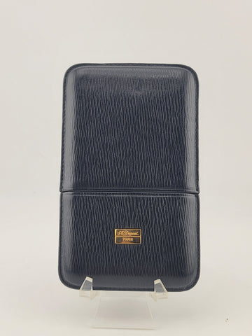 Rare Vintage S.T. Dupont Paris Black Leather Cigarette Case Made in Spain
