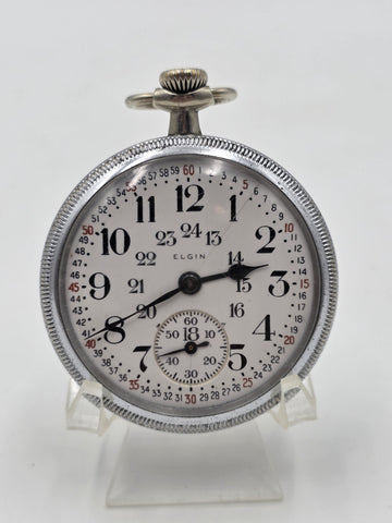Antique 1892 Elgin Grade 118 17J 18S Pocket Watch Glass Exhibition Back Running