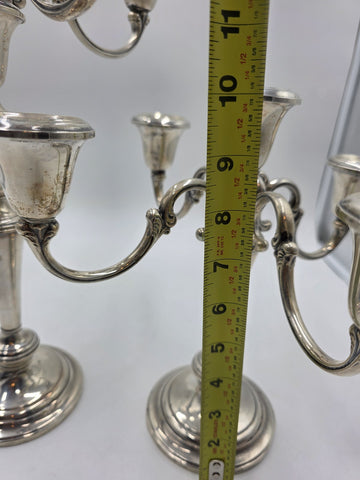 Antique Pair Of 1920's Gorham Sterling Silver Candelabra 5 Candle Holders. #638.