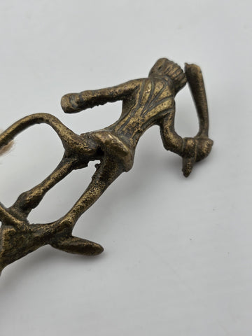 Rare Antique Collectible Brass Monkey Decorative Spoon. 7 Inch Tall.