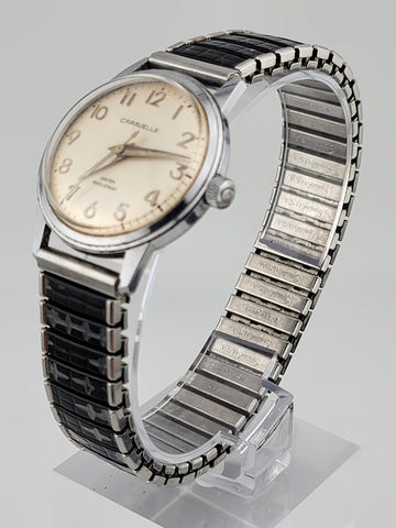Vintage 1960's Caravelle BULOVA Mechanical Handwound Watch Stainless steel Works