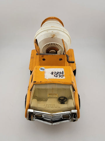 Vintage TONKA 1970's Cement Mixer Truck Construction Metal Orange/Yellow 8"L