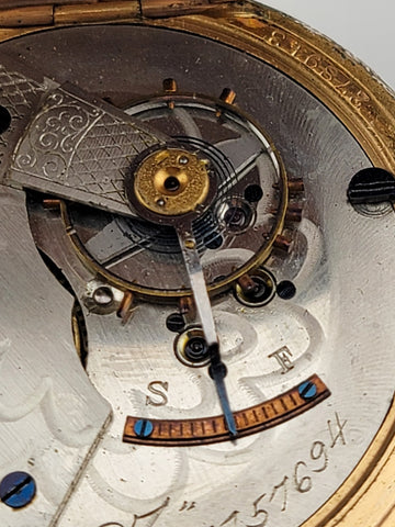 The Plan Gold Plated Swiss Pocket Watch by David Perret c.1890. W Glass Dome.