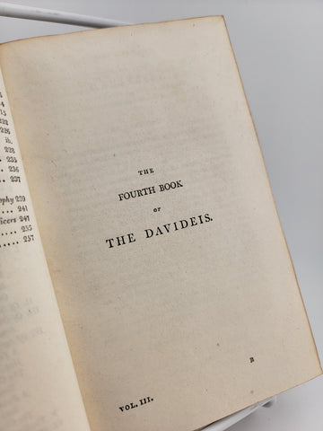 Rare Antique Manuscript 1802 Works of Cowley Davide. Works Of The English Poets.