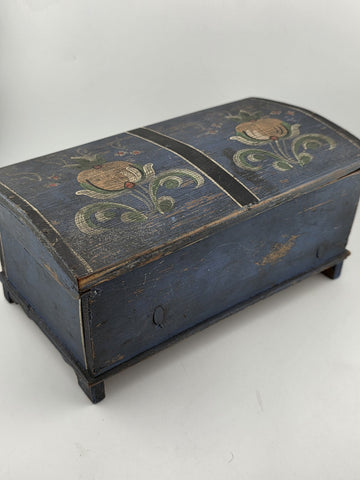 Rare Antique Hand Inscribed 1943 German Folk Art Chest WWII Augsburg Kepsake Box