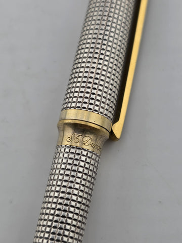 Vintage S.T Dupont Montparnasse Ciselé Ballpoint Pen - Palladium & Gold Plated