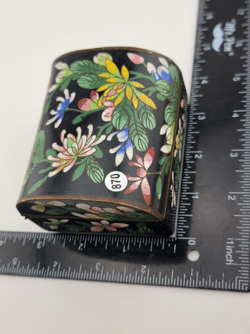 Rare Antique Chinese Cloisonne Enamel Inlaid Small Trinket, Jewelry Box.