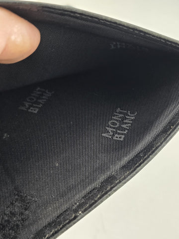 Vintage Montblanc Black Leather Bifold Wallet 14 Cc Slots. Made in Italy Snowcap