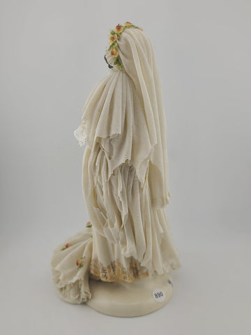 Antique Victorian 1920's Dresden German Porcelain Bride Figurine. Loss To Lace.