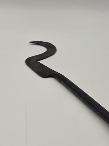 Rare OOAK Antique African Carved Wood Head & Iron Ceremonial Ritual Staff 20"