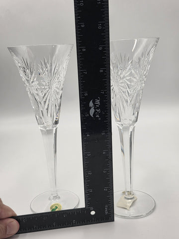 Waterford Crystal Millennium Health Toasting Flutes Pair New in Box Ireland