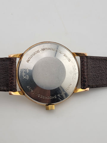Vintage 1960's Zodiac Automatic Gold Plated Men's Wrist Watch. Runs great.