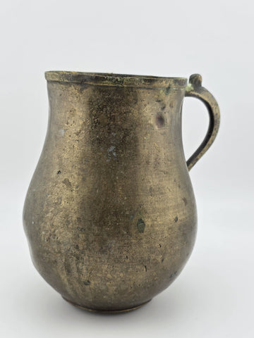 Rare Antique 18th C. Hand Hammered Spanish Colonial European Brass Water Pitcher