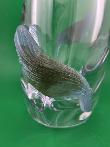 Gorgeous Vintage DAUM France Florilege 8 3/4" x 6 3/4" Heavy Crystal Vase 1980s