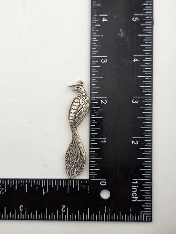 Rare Retired James Avery Sterling Silver Regal Peacock Pendant 2.5”. 11.9 Grams