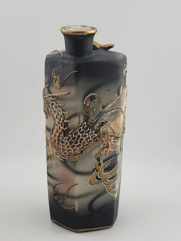 Antique Original Sake Dragonware Bottle Japanese Decanter Whistling Singing Bird