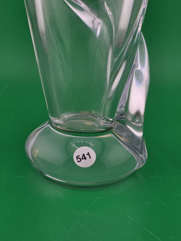 VINTAGE MCM ART VANNES LE CHATEL CALLA LILY VASE 7" CLEAR FRENCH ART GLASS