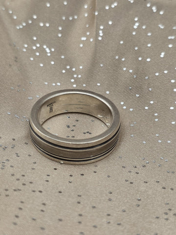 Rare James Avery 925 Sterling Silver Titanium Men's Wedding Band Ring Size 11.5