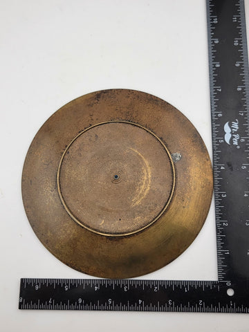 Rare 19th C One Of Kind Antique Shah Jehan Mumtaz Hand Engraved Brass Plate.