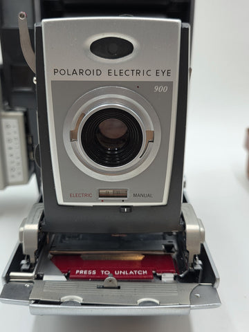 Vintage Polaroid Electric Eye Land Camera Model 900 w/ Original Leather Case Box