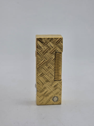 Rare Vintage Dunhill Rollagas Gold Tone Textured Switzerland Very Clean.