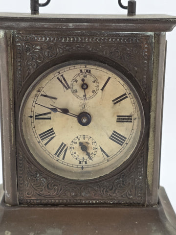 Antique JUNGHANS Germany Carriage Mantle Clock Musical Alarm Clock Music Works