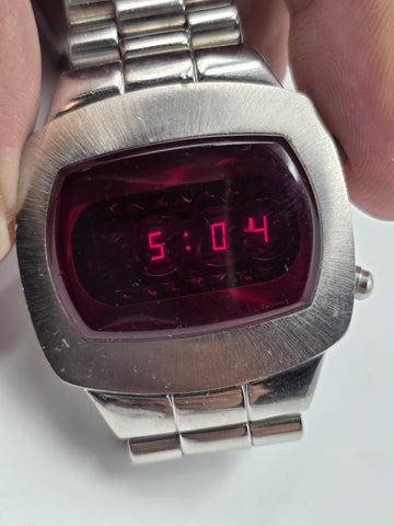 Rare Vintage 1960s Eagle USA EA101 LED Digital Watch Red Display Space Age Works