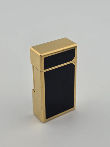 Rare VINCI Paris Gold Black Lacquer Butane Lighter France Dupont Style Working