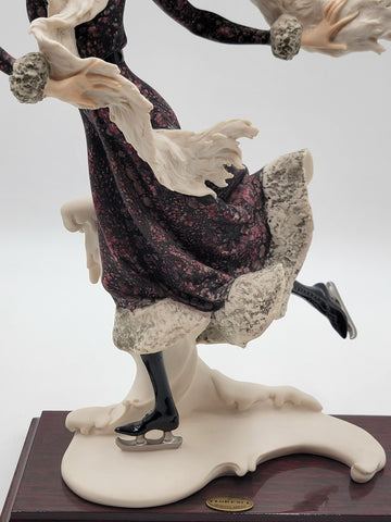 G.Armani Figurine Skating Lady Winter Capodimonte Sculpture Art 0542C New In Box