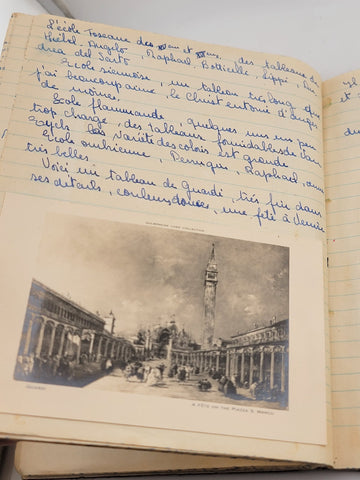 Rare OOAK Handwritten 1947 European Travel Memoir W Photos  Post WWII Era French