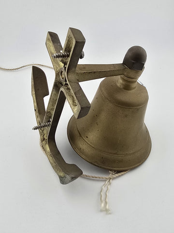 Vintage Solid Brass Ship Bell Wall Mount Anchor.  Front Doorbell. Kitchen Bell.