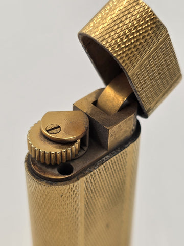 Vintage Cartier Paris Gold Tone Guilloche Flip Top Lighter Swiss Made 18072E