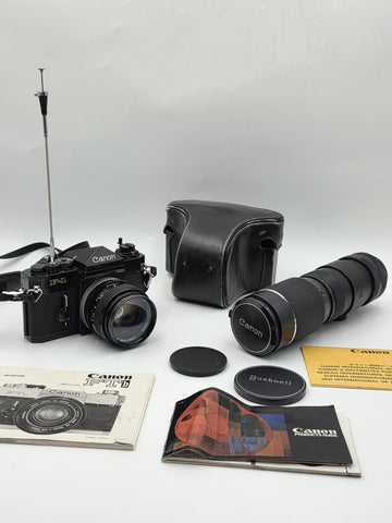 Private: Vtg Canon F-1 35mm Film Camera Kit w/ FD 50mm f/1.4 S.S.C. & 90–230mm