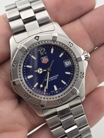 Vintage TAG Heuer 2000 Blue Men's Watch - WK11130-MV6062. 200 Meters. Works.