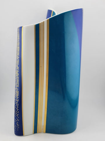 Vintage Large Barbara Brenner Porcelain Vase  Blue Spirit for Rosenthal. 10 Inch