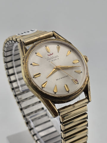 Vintage 1960's Waltham Self-Winding Shock Resistant 17j Wristwatch Working Cond.