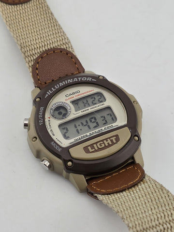 Vintage Casio W-87h Illuminator Digital Watch Men Grey Backlight 1536 W-87H