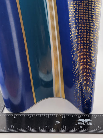 Vintage Large Barbara Brenner Porcelain Vase  Blue Spirit for Rosenthal. 10 Inch