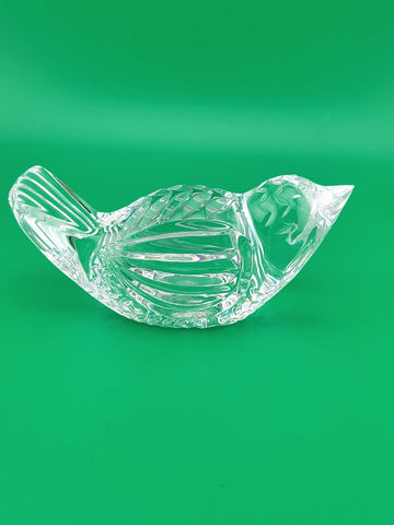 Vintage Waterford Crystal Bird Wren Sparrow Figurine Paperweight Made in Ireland