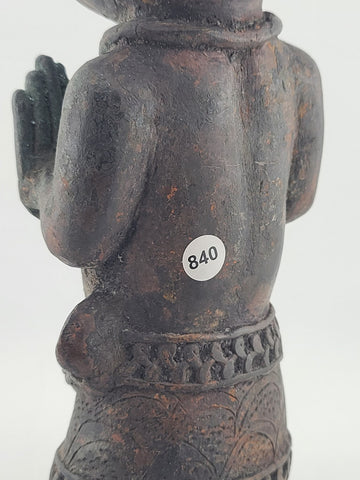 Vintage 1940's African Bronze Figure Rare Benin Style Tribal Bronze Sculpture 9”