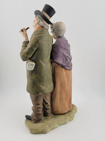 Vintage 1960s Italy  Giuseppe Capodimonte, The Promenada, Hand Painted Porcelain