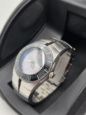 Sector 880 Swiss Made Quartz 34mm Sapphire 100M Steel Watch 2653881745 Box Works
