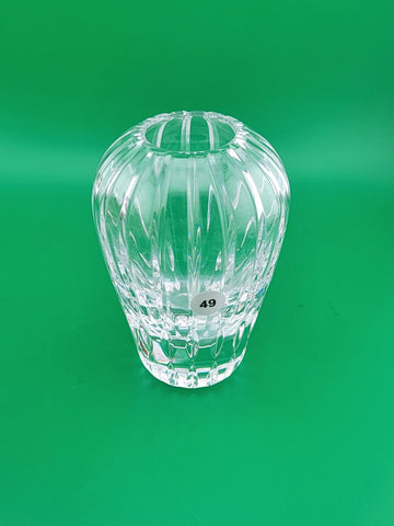 Vintage Atlantis TRIO Lead Crystal Bud Vase Hand Blown Vertical Cuts 4.5"