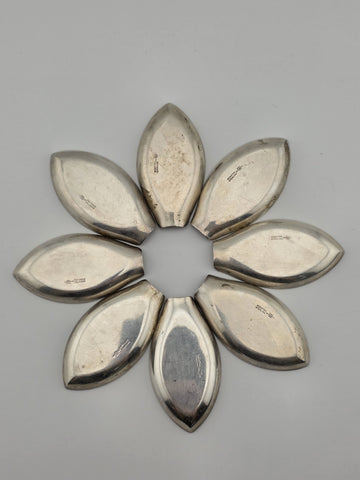Set of 8  1940's Webster Sterling Silver Spoon Rests Leaf Form 100.9g USA