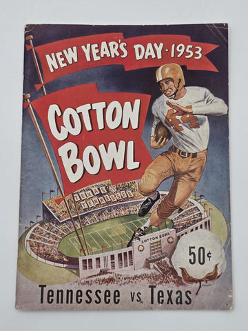 1953 Cotton Bowl Program &2 Ticket Stubs Tennessee Volunteers vs Texas Longhorns