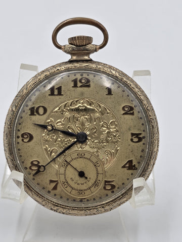 Rare Antique 1920 Gruen Guild 19  Pocket Watch GF Wadsworth Case Swiss. Works