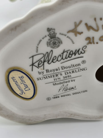 Royal Doulton "SUMMER'S DARLING" Figurine HN3091 Reflection Collection Signed.