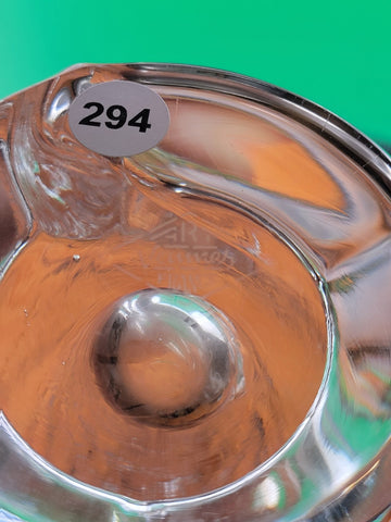 VINTAGE MCM ART VANNES LE CHATEL CALLA LILY VASE 7" CLEAR FRENCH ART GLASS